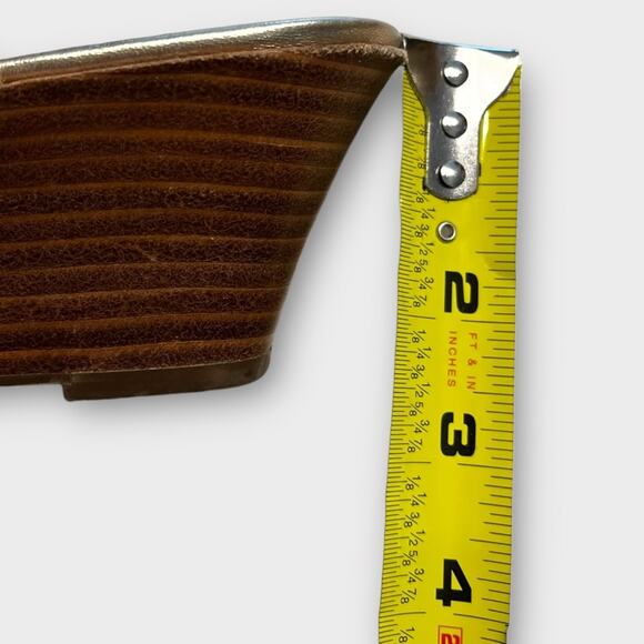 JACK ROGERS Nora Wedge Sandal in Neutral Tan & Metallic Gold Size 8.5 - Picture 9 of 9